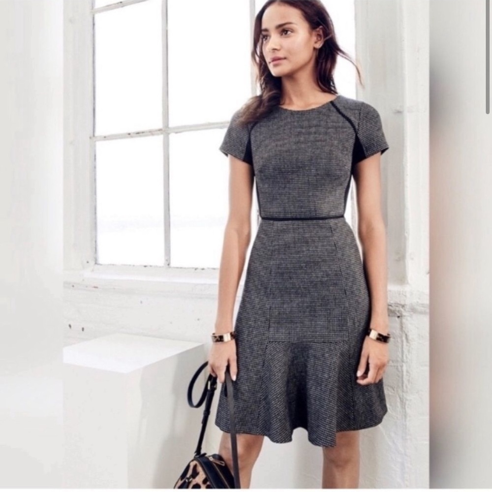J. Crew Checkered Flutter Dress